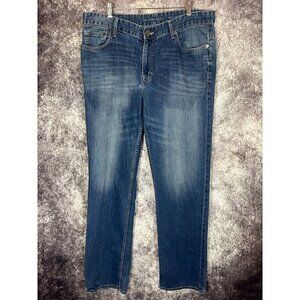 Calvin Klein Jeans Mens 36 x 34 Slim Straight Blue Denim Classic Casual Quality